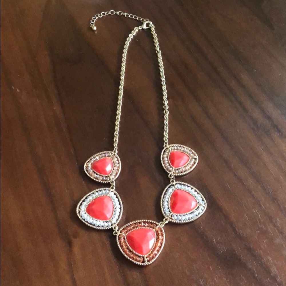 Gold & Coral Colored Necklace